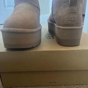 UGG Cream Winter & Rain Boots with Platform Sole